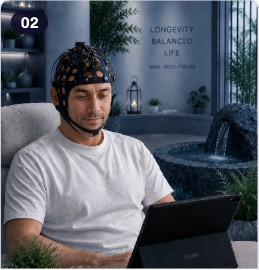 Client relaxing while the passive brain assessment is recorded